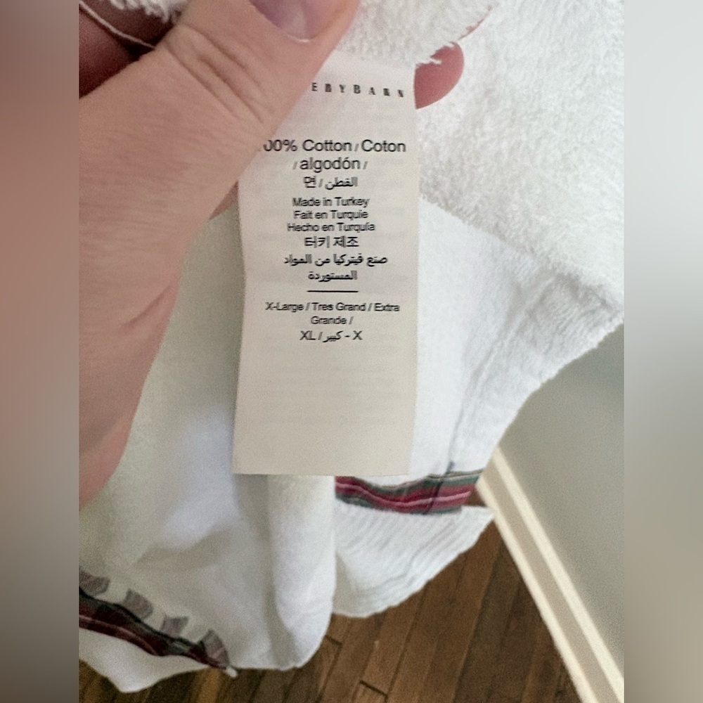 NWT Pottery Barn Waffle Weave Resort Stewart Plaid Robe – White – Size XL - Picture 14 of 16
